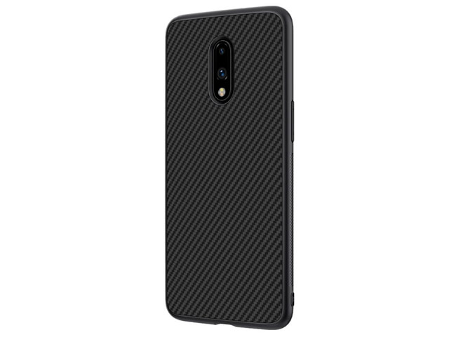 Чехол Nillkin Synthetic fiber для OnePlus 7 (черный, карбон)