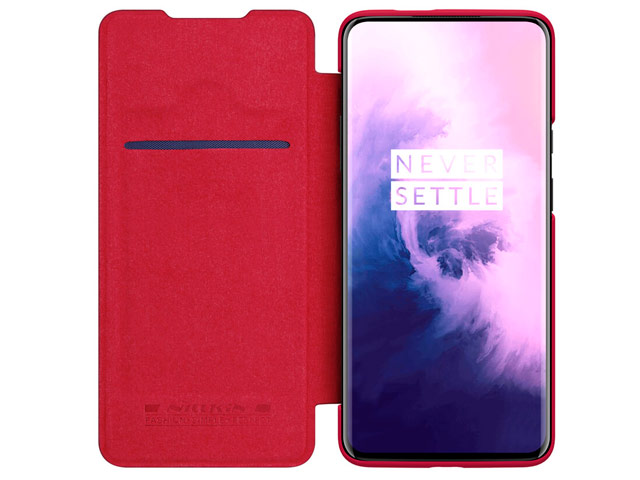 Чехол Nillkin Qin leather case для OnePlus 7 pro (красный, кожаный)