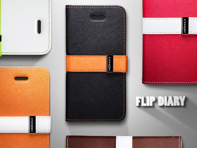 Чехол Momax Flip Diary Case для HTC One 801e (HTC M7) (оранжевый, кожанный)