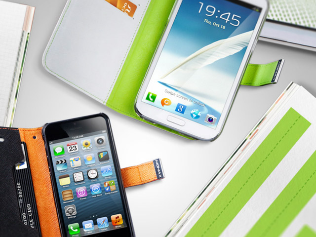 Чехол Momax Flip Diary Case для Samsung Galaxy S4 i9500 (оранжевый, кожанный)