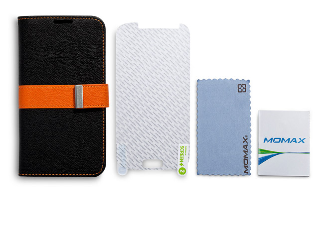 Чехол Momax Flip Diary Case для Samsung Galaxy S4 i9500 (оранжевый, кожанный)