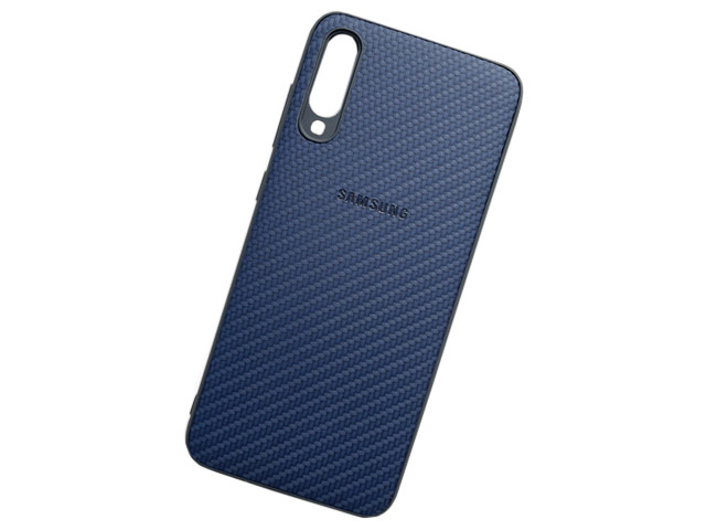 Чехол Yotrix CarbonCase для Samsung Galaxy A70 (синий, гелевый)