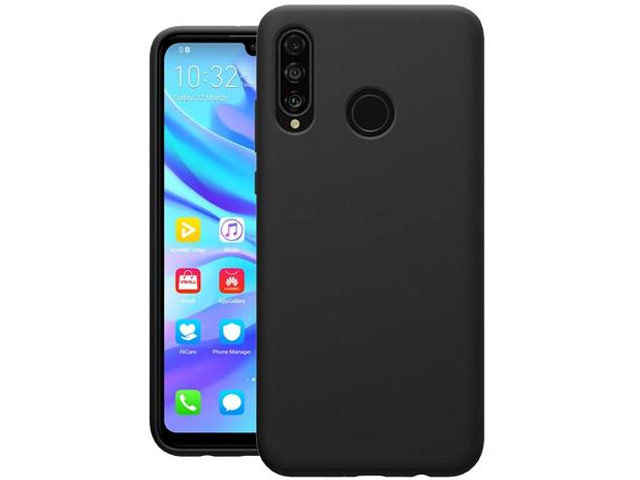 Чехол Yotrix LiquidSilicone для Huawei P30 lite (черный, гелевый)