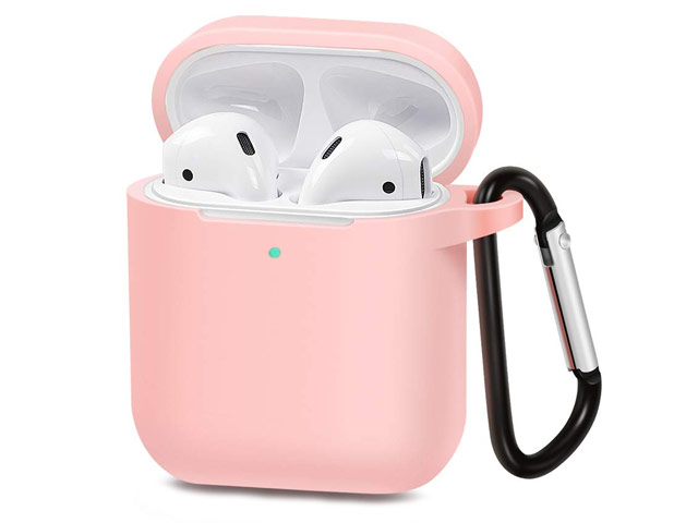 Чехол Synapse Buckle Case для Apple AirPods (светло-розовый, силиконовый)