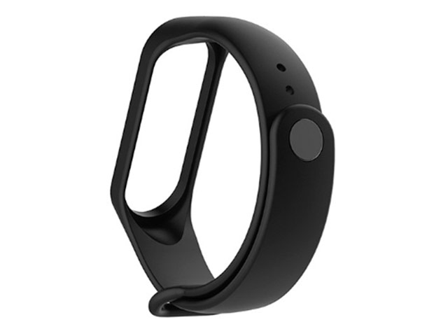 Ремешок для браслета Xiaomi Mi Band 3/4 (черный, силиконовый)