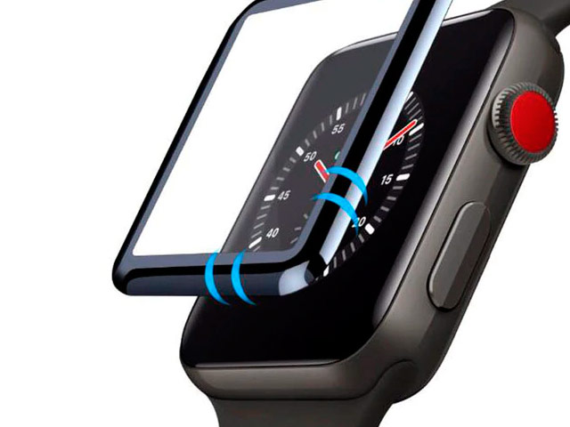 Защитное стекло Yotrix 3D Pro Glass Protector для Apple Watch 42 мм (черное)
