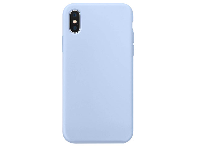 Чехол Yotrix LiquidSilicone для Apple iPhone XS (голубой, гелевый)