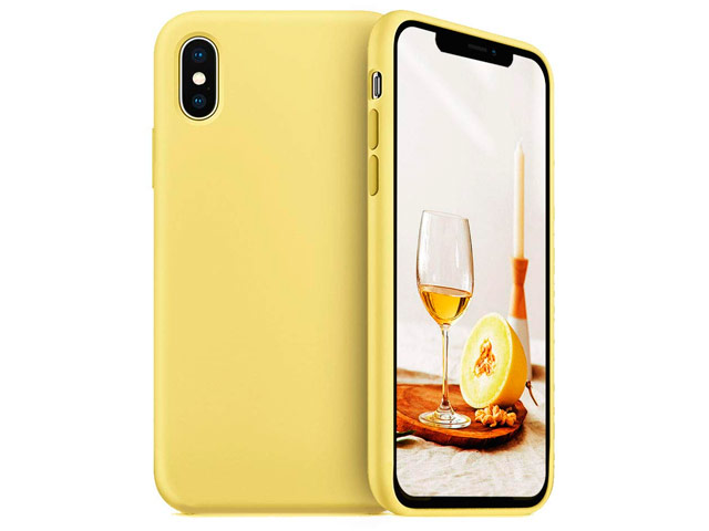 Чехол Yotrix LiquidSilicone для Apple iPhone XS (желтый, гелевый)