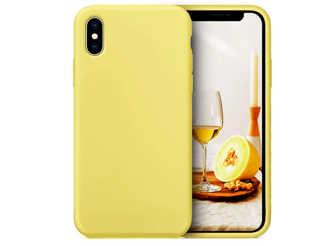 Чехол Yotrix LiquidSilicone для Apple iPhone XS (желтый, гелевый)