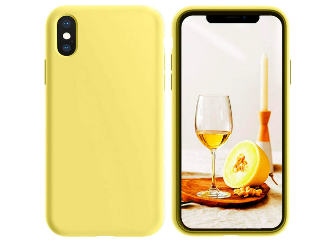 Чехол Yotrix LiquidSilicone для Apple iPhone XS (желтый, гелевый)