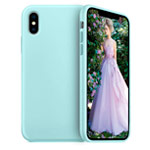 Чехол Yotrix LiquidSilicone для Apple iPhone XS (бирюзовый, гелевый)