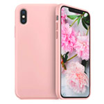 Чехол Yotrix LiquidSilicone для Apple iPhone XS (светло-розовый, гелевый)