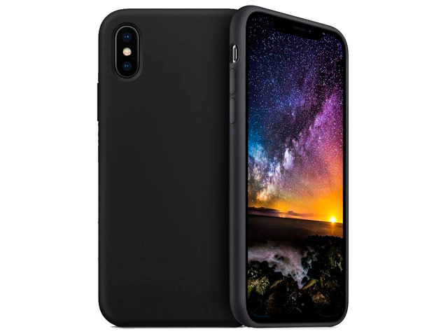 Чехол Yotrix LiquidSilicone для Apple iPhone XS max (черный, гелевый)