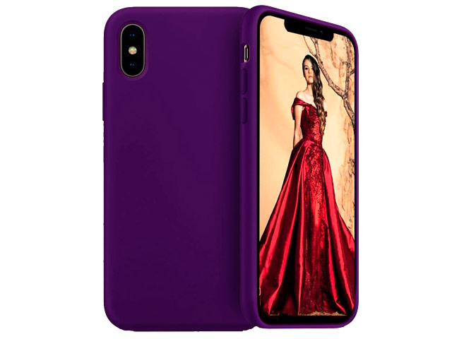 Чехол Yotrix LiquidSilicone для Apple iPhone XS max (фиолетовый, гелевый)