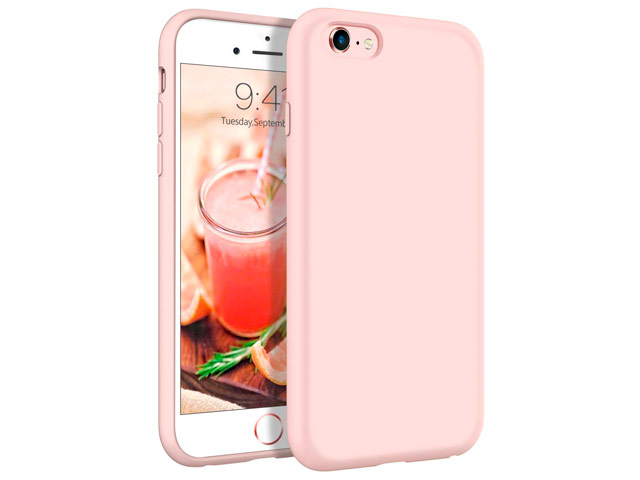 Чехол Yotrix LiquidSilicone для Apple iPhone 6S (светло-розовый, гелевый)