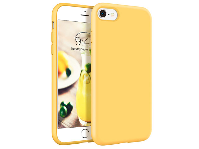 Чехол Yotrix LiquidSilicone для Apple iPhone 8 (желтый, гелевый)