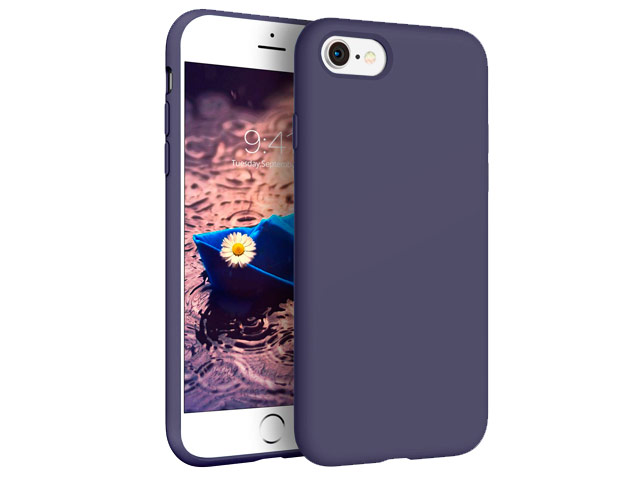 Чехол Yotrix LiquidSilicone для Apple iPhone 8 (фиолетовый, гелевый)