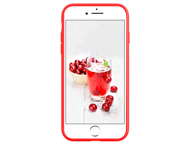 Чехол Yotrix LiquidSilicone для Apple iPhone 8 plus (красный, гелевый)