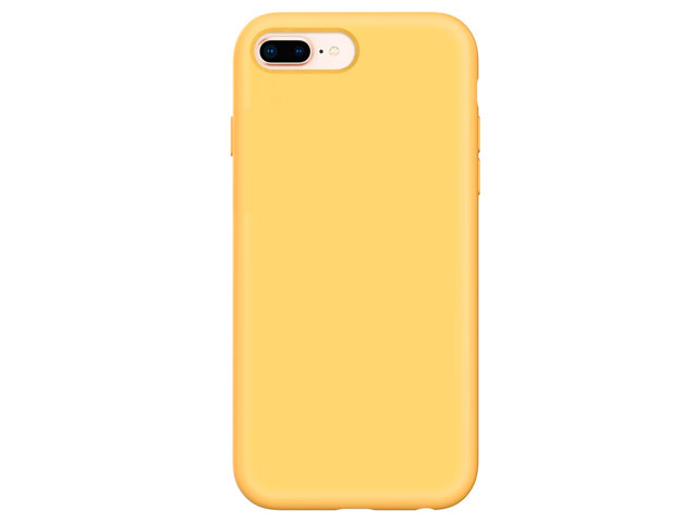 Чехол Yotrix LiquidSilicone для Apple iPhone 8 plus (желтый, гелевый)