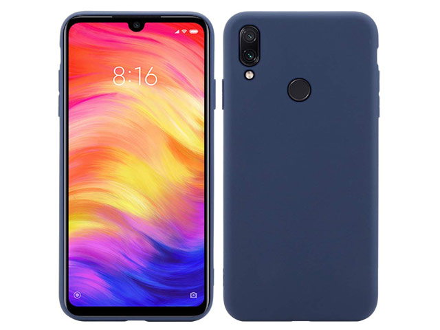 Чехол Yotrix LiquidSilicone для Xiaomi Redmi Note 7 (синий, гелевый)