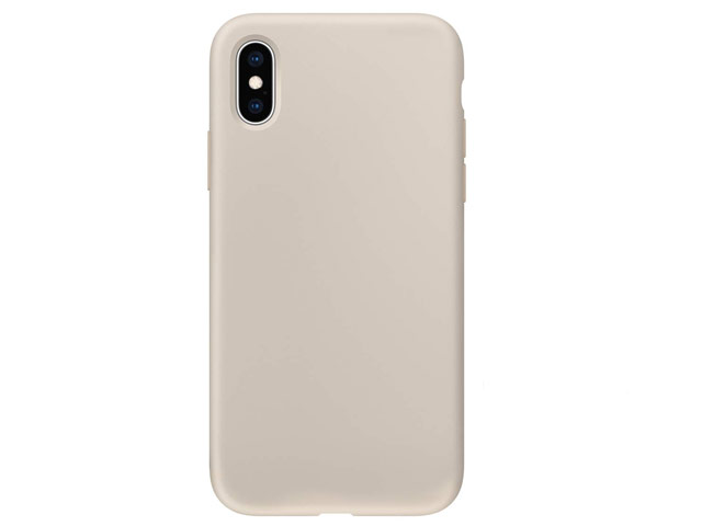 Чехол Yotrix LiquidSilicone для Apple iPhone XS (бежевый, гелевый)