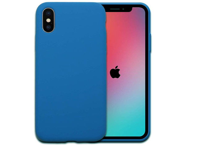 Чехол Yotrix LiquidSilicone для Apple iPhone XS (синий, гелевый)