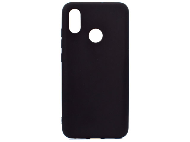 Чехол Yotrix LiquidSilicone для Huawei Y6 2019 (черный, гелевый)