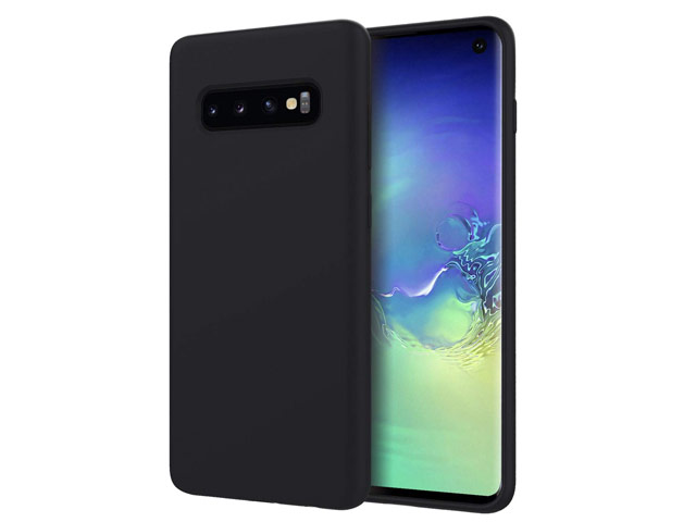 Чехол Yotrix LiquidSilicone для Samsung Galaxy S10 (черный, гелевый)