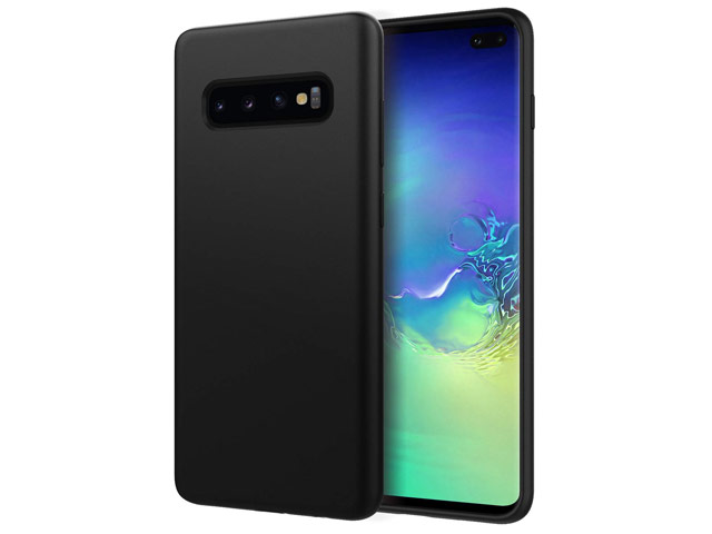 Чехол Yotrix LiquidSilicone для Samsung Galaxy S10 plus (черный, гелевый)