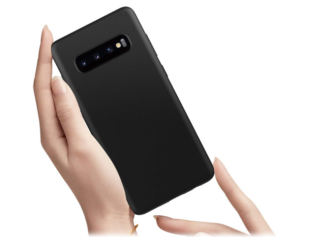 Чехол Yotrix LiquidSilicone для Samsung Galaxy S10 plus (черный, гелевый)