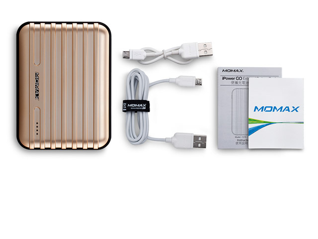 Внешняя батарея Momax iPower GO+ универсальная (серебристая, 11200 mAh, microUSB/30pin)
