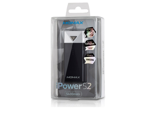 Внешняя батарея Momax iPower S2 универсальная (черная, 5600 mAh, microUSB/30pin)