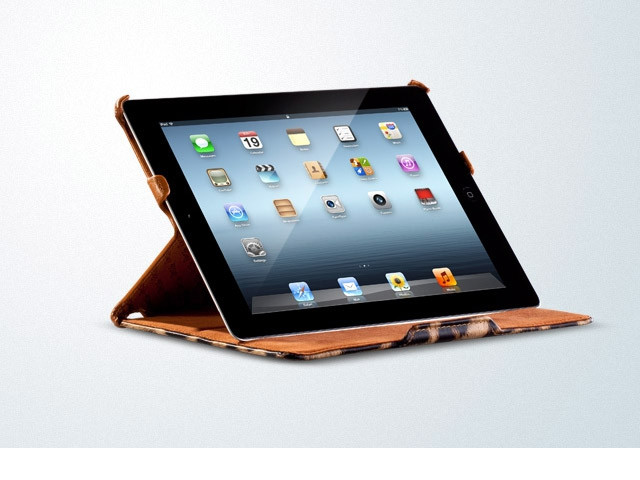 Чехол Momax The Core GM Case для Apple iPad 2/new iPad (Leopard, коричневый, кожанный)