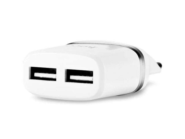 Зарядное устройство Hoco Smart Dual Charger C12 универсальное (сетевое, 2.4A, 2xUSB, белое)