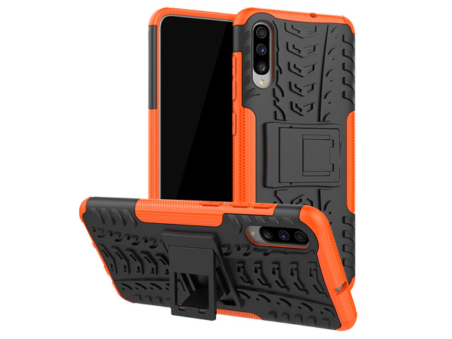 Чехол Yotrix Shockproof case для Samsung Galaxy A70 (оранжевый, пластиковый)