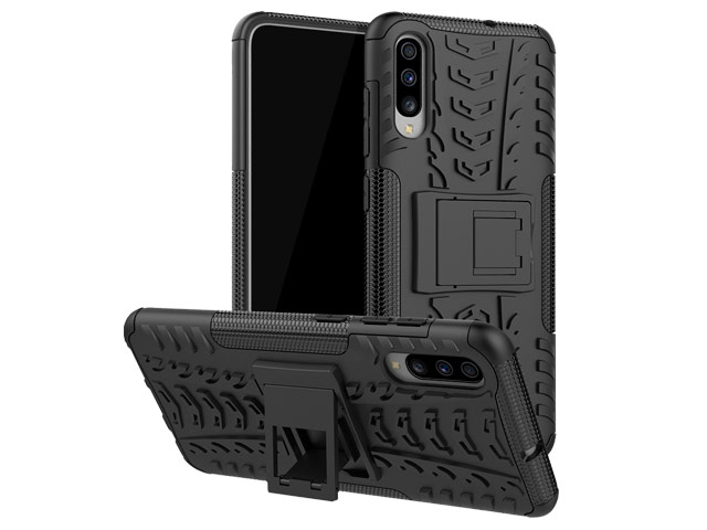 Чехол Yotrix Shockproof case для Samsung Galaxy A70 (черный, пластиковый)