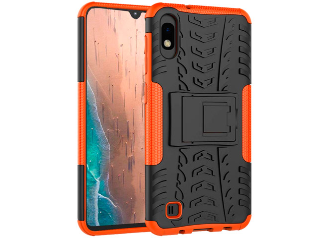 Чехол Yotrix Shockproof case для Samsung Galaxy A10 (оранжевый, пластиковый)