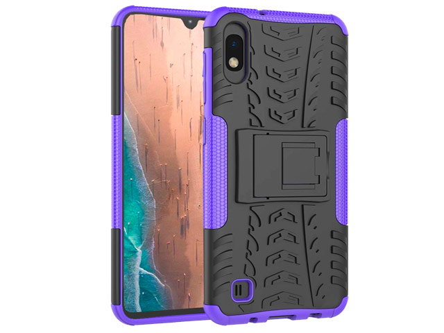 Чехол Yotrix Shockproof case для Samsung Galaxy A10 (фиолетовый, пластиковый)
