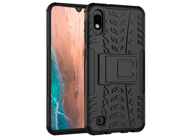 Чехол Yotrix Shockproof case для Samsung Galaxy A10 (черный, пластиковый)