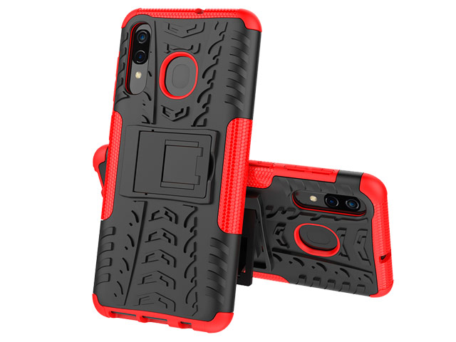 Чехол Yotrix Shockproof case для Samsung Galaxy A20 (красный, пластиковый)