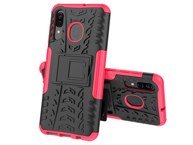 Чехол Yotrix Shockproof case для Samsung Galaxy A20 (розовый, пластиковый)