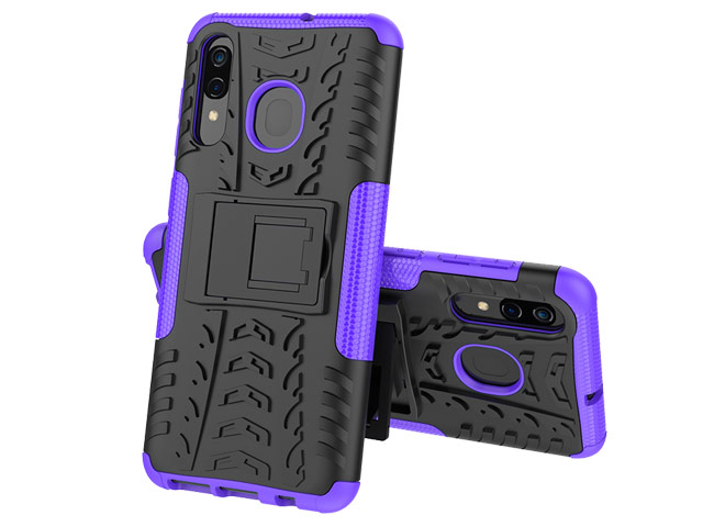 Чехол Yotrix Shockproof case для Samsung Galaxy A20 (фиолетовый, пластиковый)