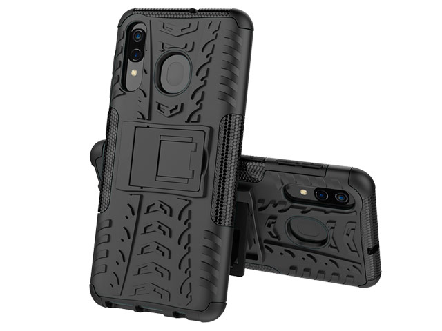 Чехол Yotrix Shockproof case для Samsung Galaxy A20 (черный, пластиковый)