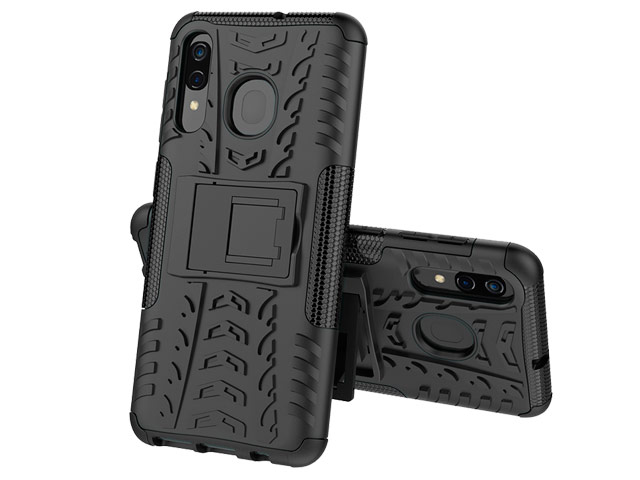 Чехол Yotrix Shockproof case для Samsung Galaxy A30 (черный, пластиковый)