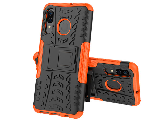 Чехол Yotrix Shockproof case для Samsung Galaxy A40 (оранжевый, пластиковый)