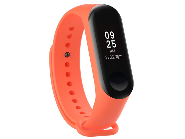 Ремешок для браслета Xiaomi Mi Band 3/4 (оранжевый, силиконовый)