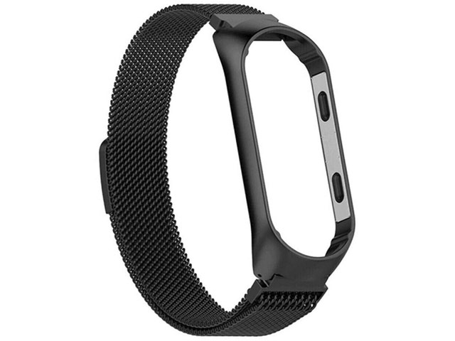 Ремешок для браслета Synapse Milanese Loop для Xiaomi Mi Band 4 (черный, стальной)