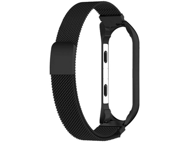 Ремешок для браслета Synapse Milanese Loop для Xiaomi Mi Band 4 (черный, стальной)