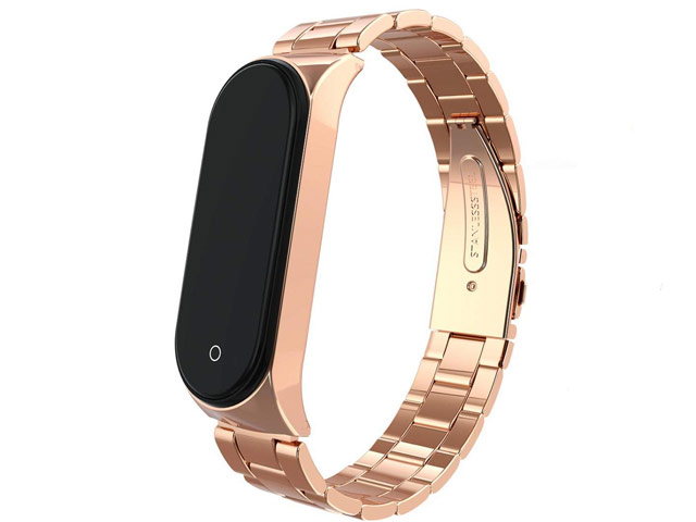 Ремешок для браслета Synapse Link Bracelet для Xiaomi Mi Band 4 (розово-золотистый, стальной)
