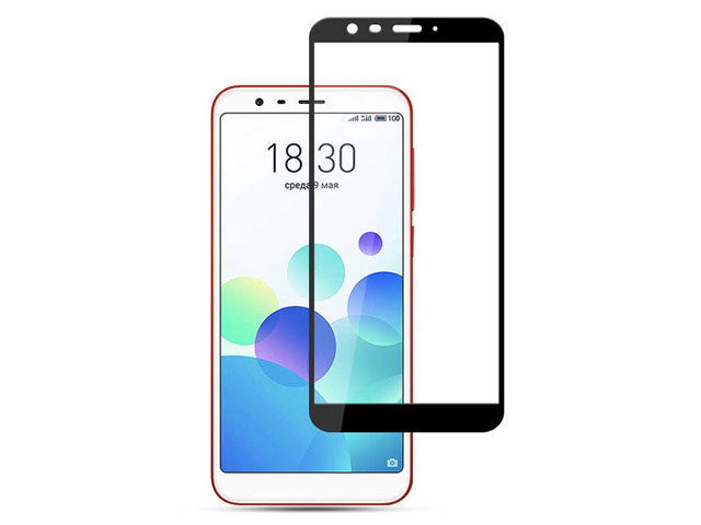 Защитное стекло Yotrix 3D Glass Protector для Meizu M8c (черное)